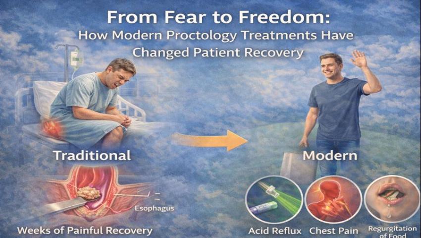 From Fear to Freedom Comparison of traditional and modern proctology treatments showing improved patient recovery